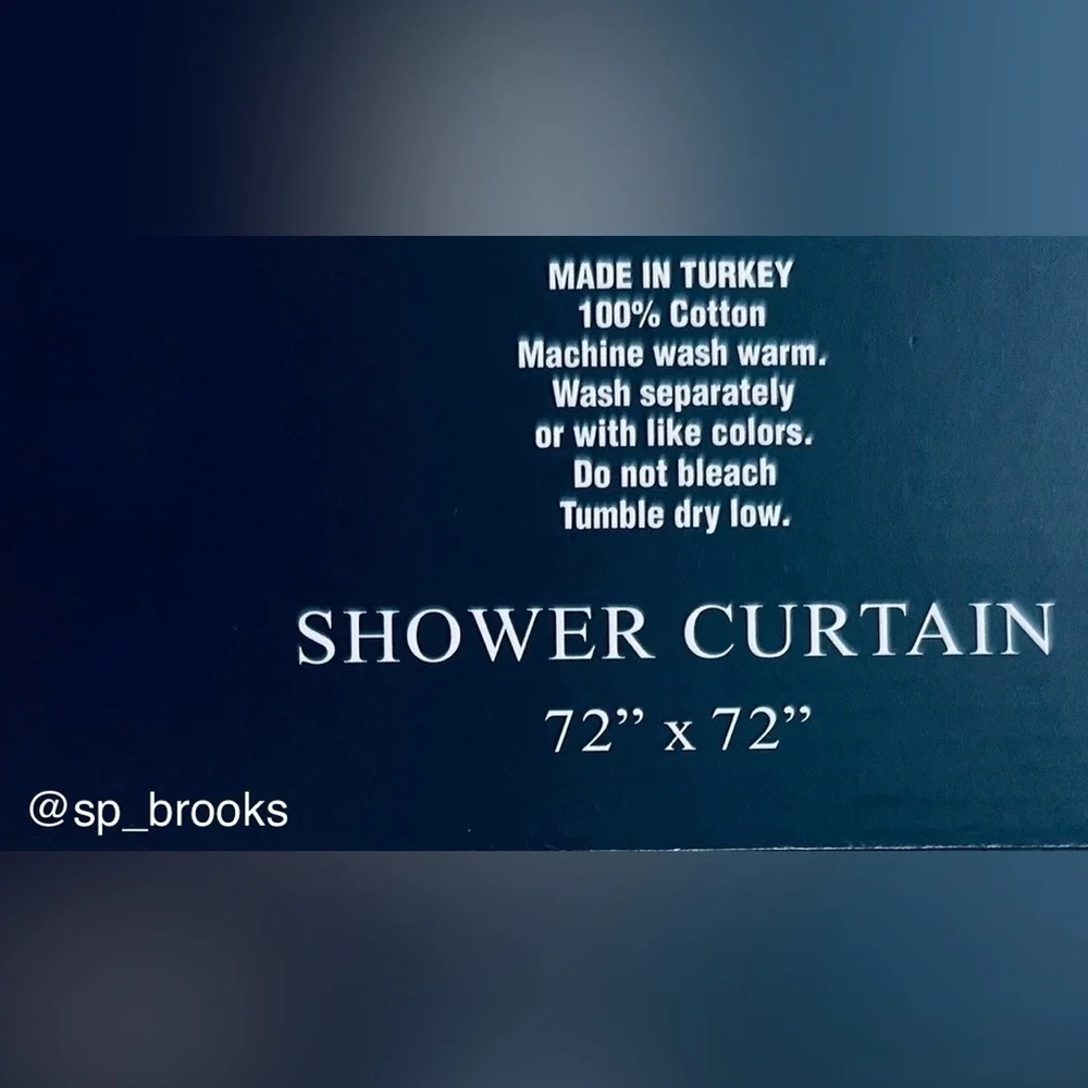 🎁Hotel Balfour Shower Curtain - Cotton -72”x72”- Ocean Blue -Waffle Pattern